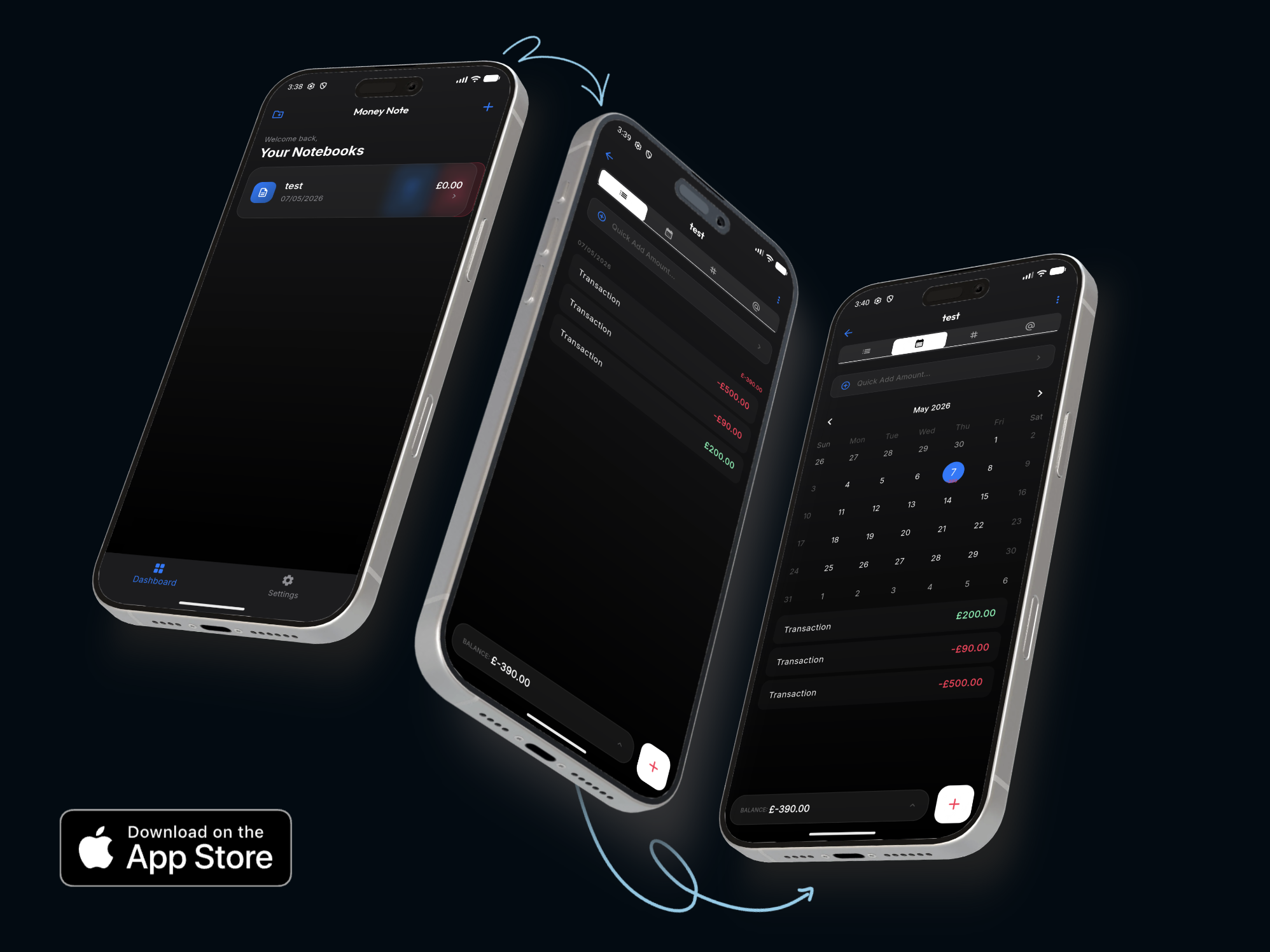 Money Note App Mockup